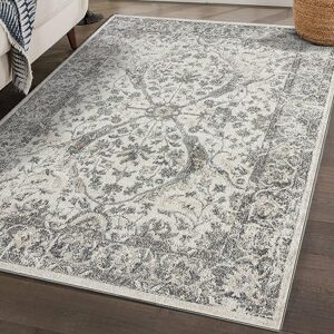 luxe weavers euston collection 8060 silver 6x9 modern oriental area rug