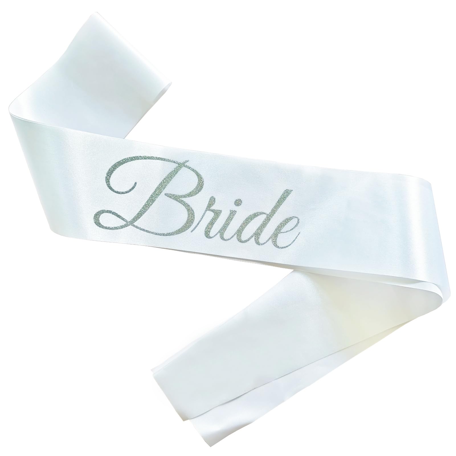 Magnusson's Garden Bride Sash, White and Silver Glitter Bachelorette Party Sash for Future Mrs, Bridal Shower Sash for Bride-to-Be, in My Bride Era Wedding Party Decorations