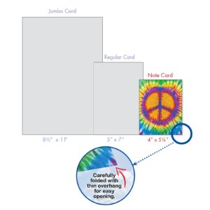 The Best Card Company Tie-Dye Peace - 20 Assorted Boxed Thank You Note Cards with Envelopes (4 x 5.12 Inch) - AM9163TYG-B2x10