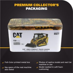 Diecast Masters 1:50 Caterpillar 259D3 Compact Track Loader with Attachment Accessories | High Line Series Cat Trucks & Construction Equipment | 1:50 Scale Model Diecast Collectible | DM Model 85677