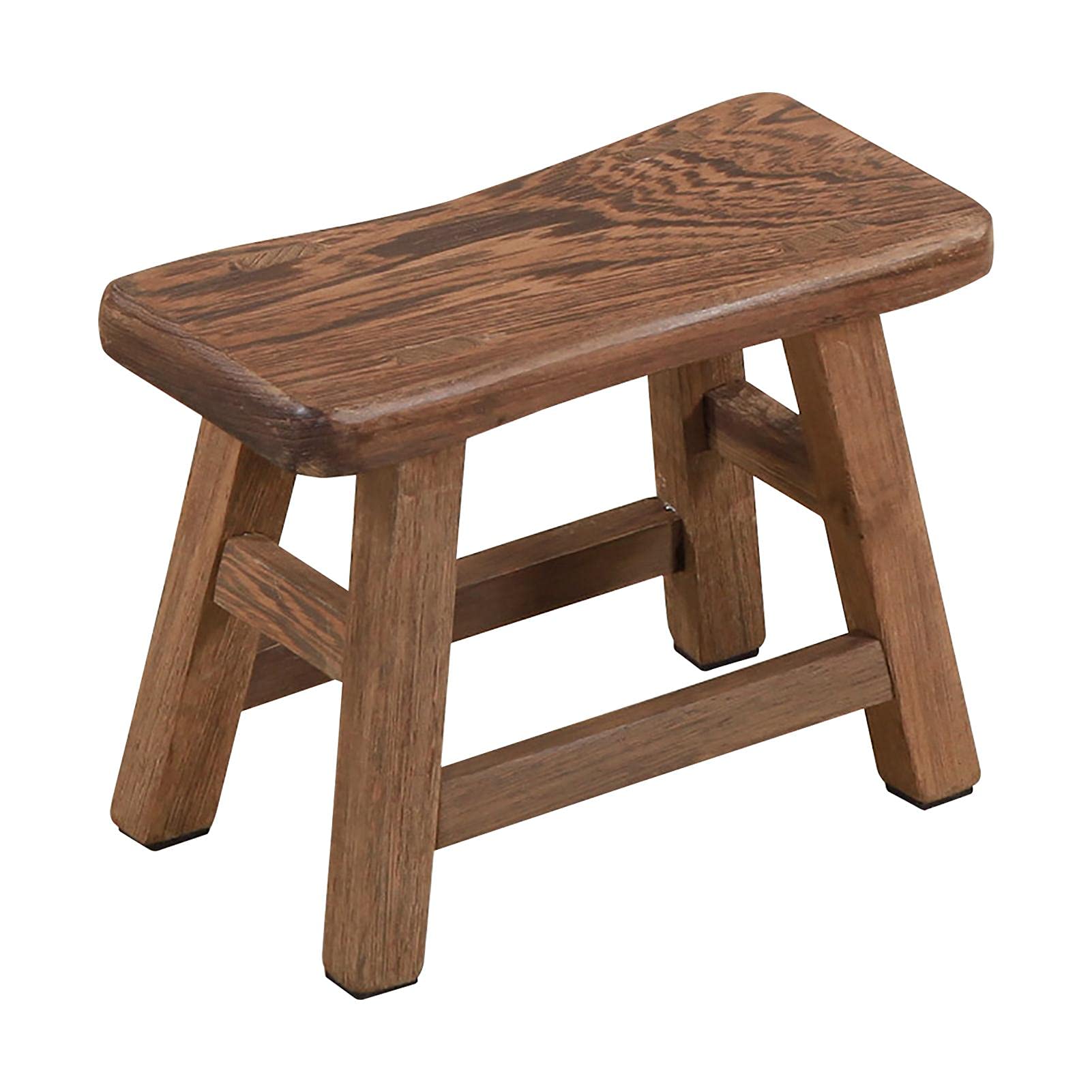 EKDJKK Sturdy Step Stool 10.6 Inch Rustic Solid Wooden Footstool for Kids & Adults Small Bench Plant Stand Fishing Stool, Perfect for High Beds, Kitchen, Bathroom, Closet, Sink