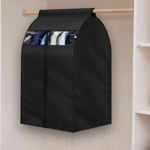 muchoney garment bag black large (l 24x20x35.5") storage bag for clothes long-term storage jacket and clothes protection from dust