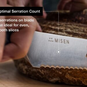 Misen Serrated Bread Knife - 10 Inch, High Carbon Stainless Steel, Japanese AUS10 - Ideal for Sourdough, Challah, Watermelon - Bread Slicer - Gray