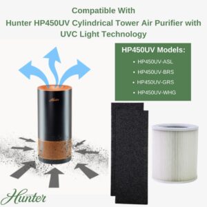 Hunter Fan Company H-HF450-VP Replacement Value Pack for Hunter HP450UV Series Air Purifier Filter, 3 Piece Set, White