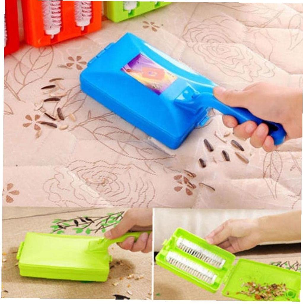 Froiny Carpet Debris Brush, Handheld Double Roller Carpet Sweeper Crumb Dirt Brush Cleaner Collector Random Color, One Size