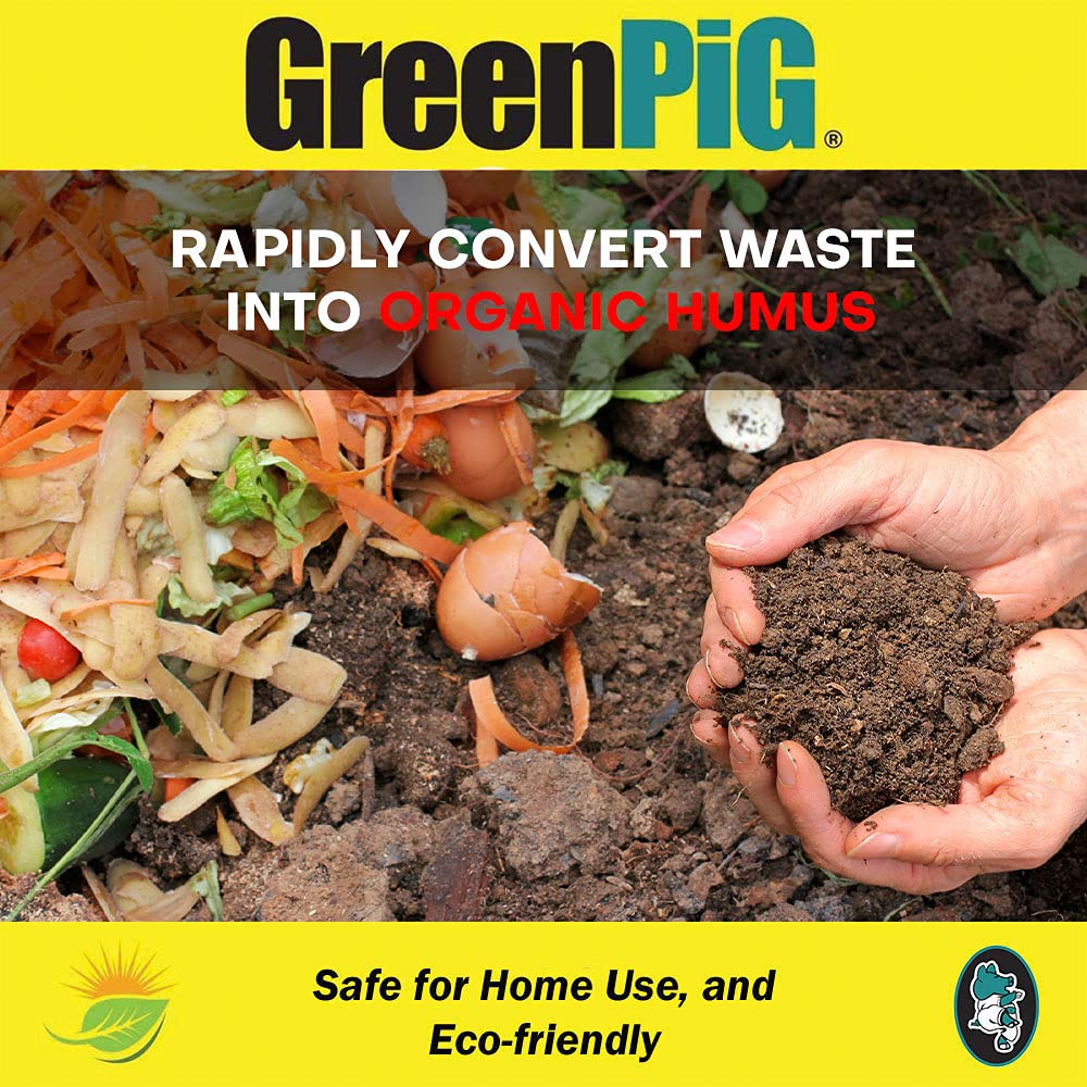 GREEN PIG Commercial Strength Compost Accelerator Converts Yard Waste to Fertile Humus in 30 Days and Helps Control Odors Associated with Compost Piles, 1 Box (12 Dissolvable Tablets)