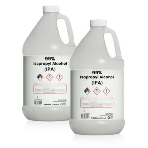 isopropyl alcohol 99% (ipa) medical grade rubbing alcohol by natural cosmetic labs - made in usa - gallon - pack of 2