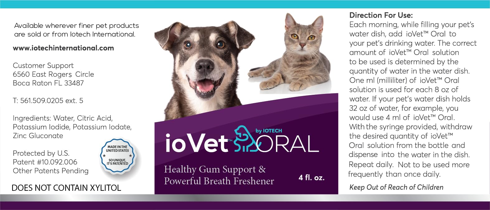 Recommended by Veterinarians Because it Simply Works Better. ioVet Oral Pet Water additive effortlessly Helps Your pet to The Clean, Healthy Mouth & Dazzling Fresh Breath You've Always Hoped for.