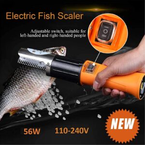 Electric Fish Scaler, HSLCY Powerful Cordless Fish Scale Scraper with Extra Stainless Steel Roller Blade for Scraping Fish Scale Remover Cleaner Skinner Kit Designed with 12V Rechargeable Battery