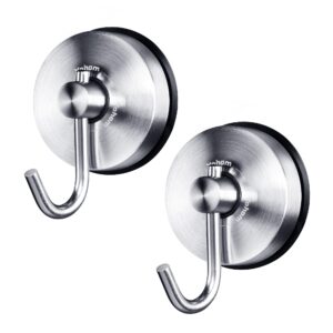 yohom suction cup hooks for shower stainless steel heavy duty kitchen towel hook utensils hanger bathroom shower towel holder for loofah storage rack wall decor wreath hanging hook 2pcs brushed finish