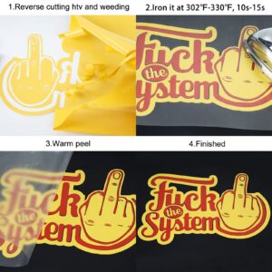 FUNKAKA Yellow HTV Heat Transfer Vinyl Bundle, 12" x 10" Glossy Yellow Iron on Vinyl for T-Shirt, 10 Sheets Sticky HTV Vinyl for All Cutter Machines Easy to Cut & Weed for Heat Vinyl Design