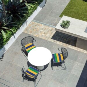 FBTS Prime Outdoor Seat Cushions Set of 2 Patio Chair Cushions with Ties 16x17 Inch Green Stripe U-Shape Chair Pads for Outdoor Patio Furniture Garden Home Office