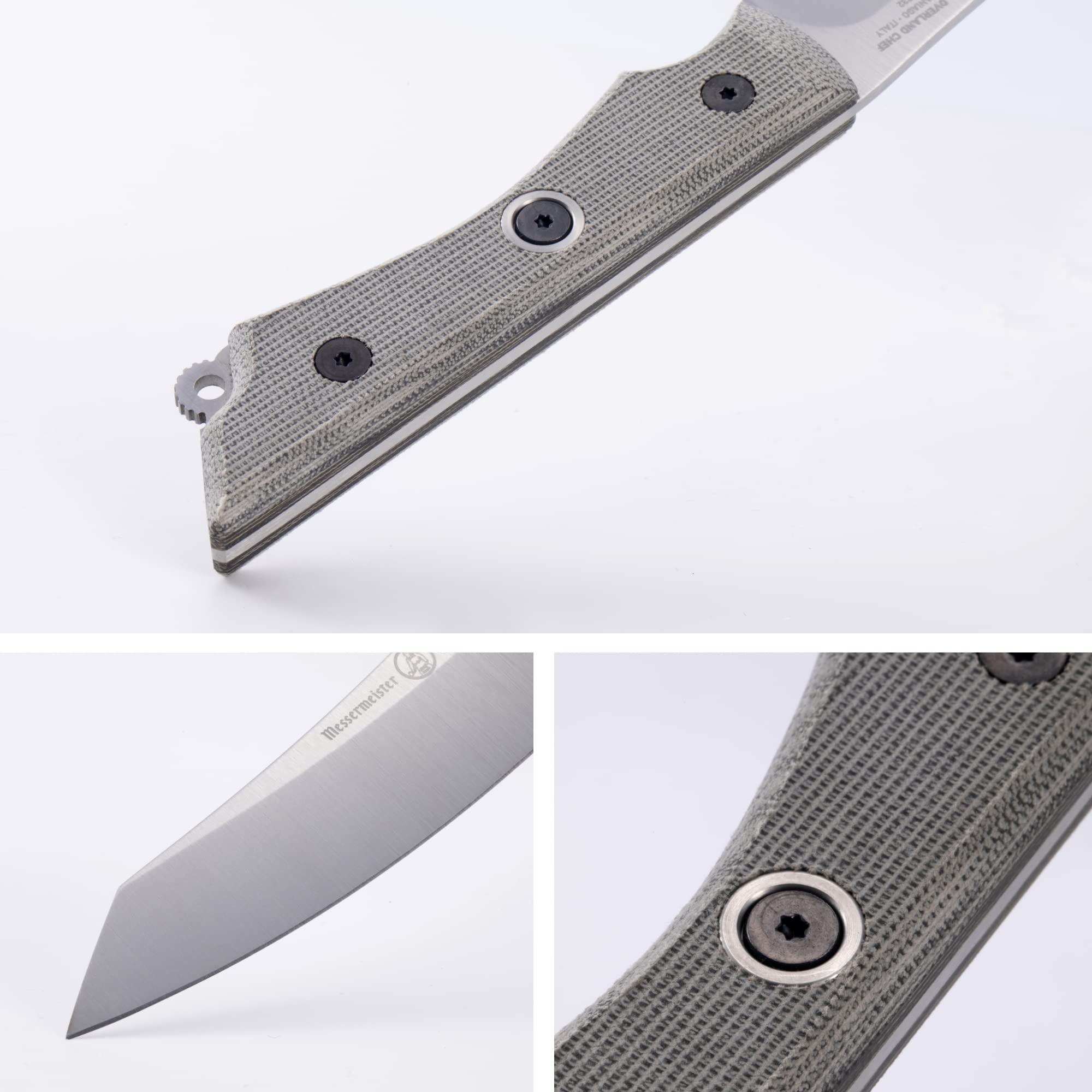 Messermeister Overland Chef 4.5” Utility Knife - Nitro Cobalt Steel, Canvas Micarta Handle & Hidden Bottle Opener