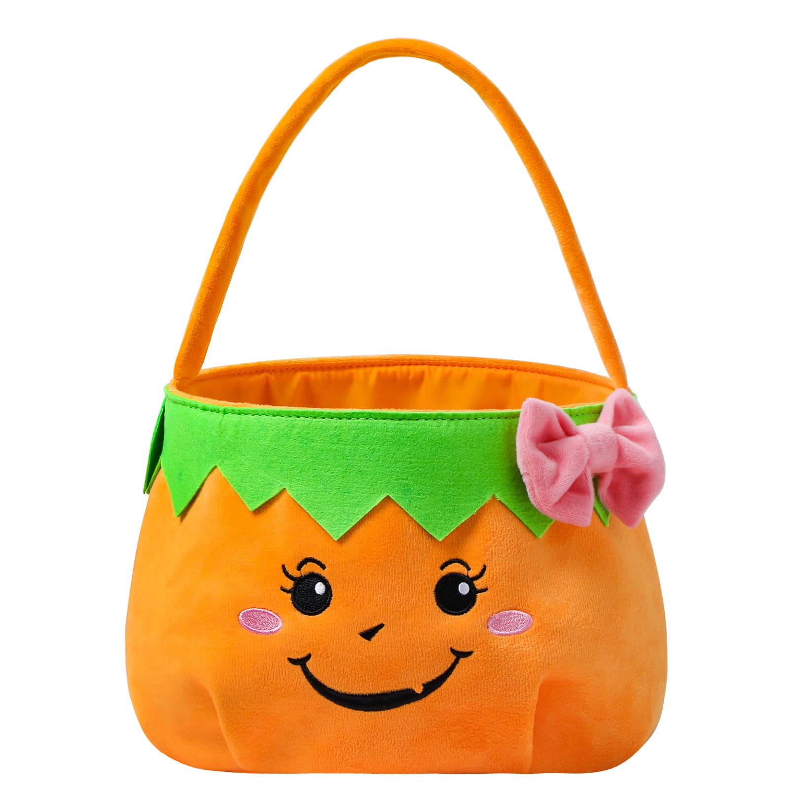 THOVSMOON Halloween Trick or Treat Bags,Halloween Candy Basket Tote, Tote Gift bucket for Halloween Party Favor Supplies (Pumpkin)