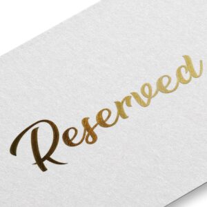 25 Pack Gold Reserved Table Signs for Wedding Party Restaurant - Double Sided Reserved Table Signs - Gold Reserved Signs for Tables - Gold Table Reserved Cards - White Paper Reserved Table Tent Card