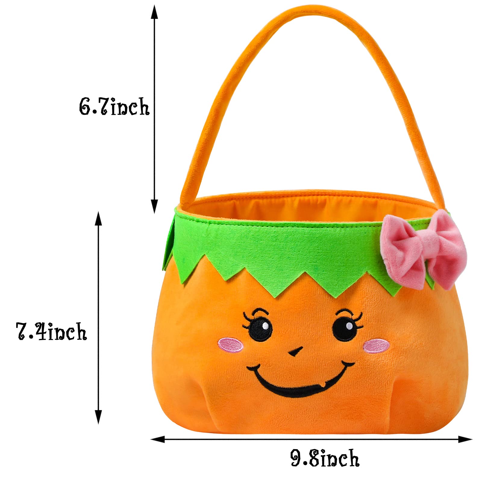 THOVSMOON Halloween Trick or Treat Bags,Halloween Candy Basket Tote, Tote Gift bucket for Halloween Party Favor Supplies (Pumpkin)