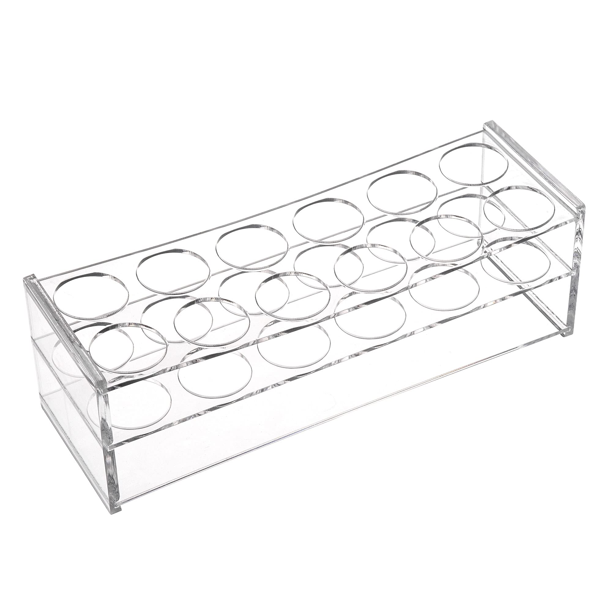 MECCANIXITY 12-Well Acrylic Test Tube Rack Holder Lab Stand 30mm Hole Diameter Clear for Lab Tube 50ml