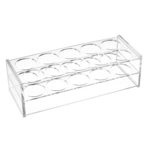 meccanixity 10-well acrylic test tube rack holder lab stand 40mm hole diameter clear for lab tube 100ml