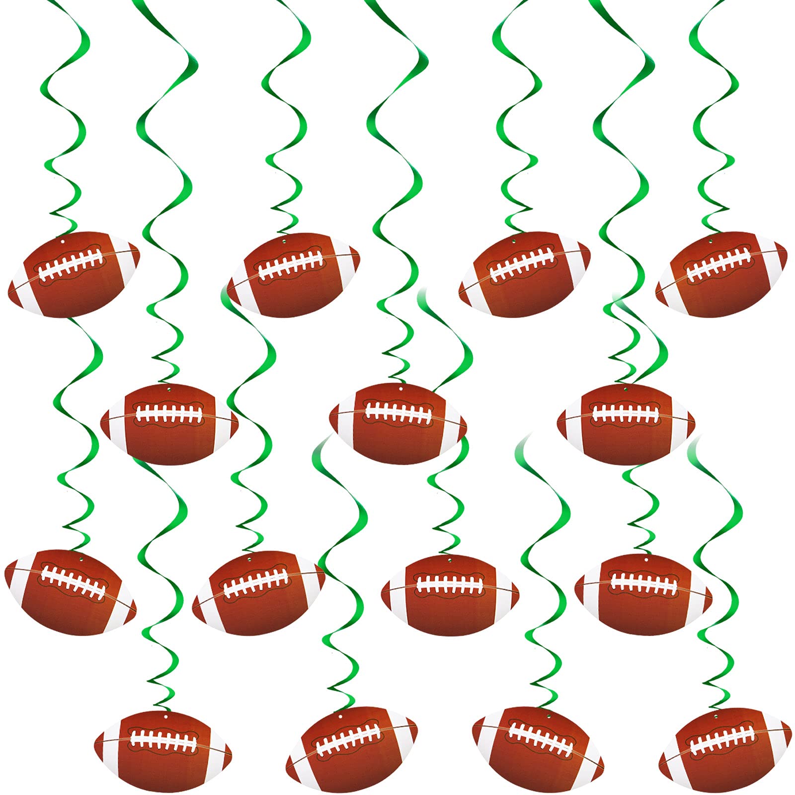 Gersoniel 15 Sets Football Party Decorations Football Hanging Swirls 2024 Football Birthday Decorations Sports Theme Party Supplies Indoor Outdoor Decor