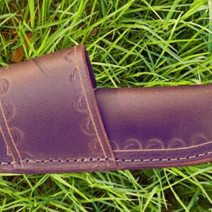 Coast Leathers Handmade Leather Knife Sheath for Buck Small Selkirk 853 & Schrade PH1, Cross Draw Knife Holster, Leather Knife Holder (Brown)