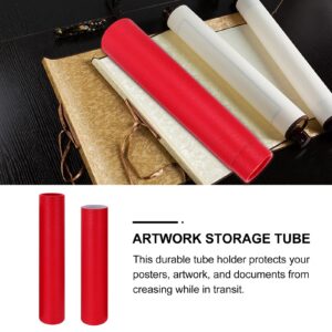 Healifty Construction Paper Roll 1pc Poster Documents Storage Tube Telescoping Tube Extendable for Artworks Blueprints Drafting Scrolls Calligraphy (Red) Poster Carrying Case