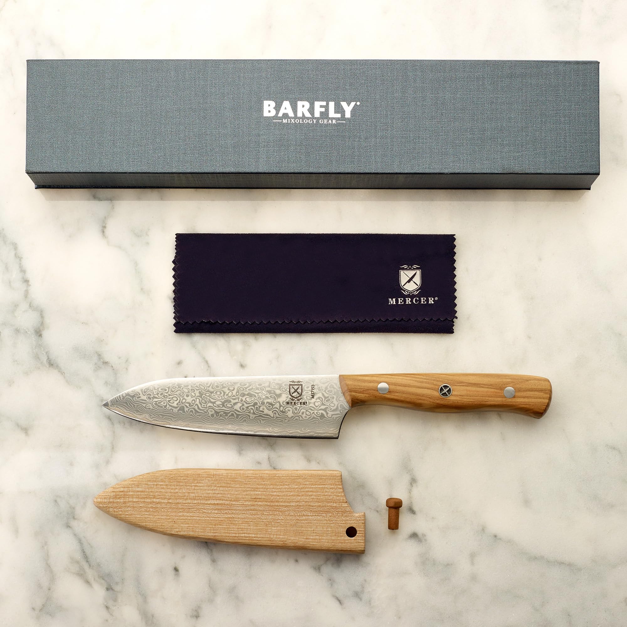 Proposed Value: Mercer Culinary Premium Grade Super Steel, 5-Inch Bar Knife, Spalted Maple Handle/Saya Cover