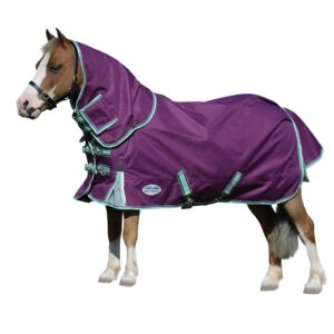 weatherbeeta comfitec premier freedom pony detach-a-neck lite horse blanket, purple/navy/mint, 60"