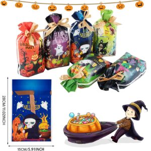 Halloween Treat Bags Halloween Goodie Bags for kids 60pcs Halloween Candy Bags for Trick or Treat Bags Bulk with Drawstring for Candy Goodie