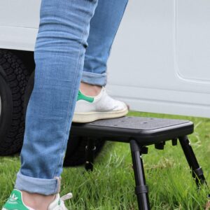 Pepe - Bath Step Stool for Adults Heavy Duty (395 lb, 8" - 10"), Caravan Kitchen Stool, Bath Steps for Elderly, Step Stools for Seniors Adjustable, Non Slip Stepping Stool, Safety Step Stool, Black.