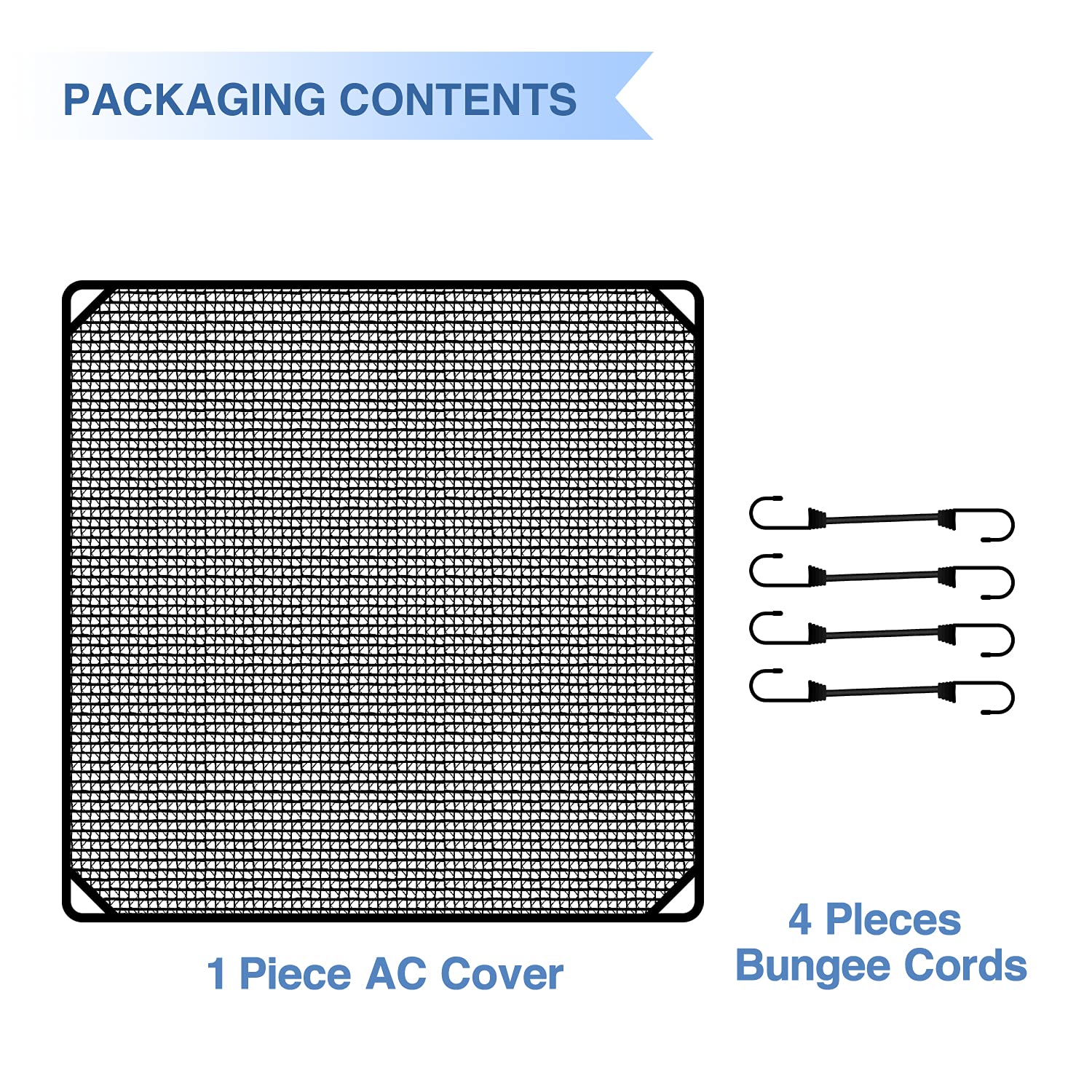 E&K 36"x36" Outdoor AC Unit Cover Air Conditioner Compressor Mesh Top Cover for Outside with Bungee Cords Protect from Leaf Dust and Debris