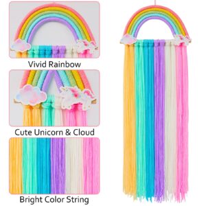 FIOBEE Rainbow Hair Bows Holder Organizer Unicorn Clips Storage Headband Holder Unicorn Wall Hanging Home Décor for Baby Girls Room