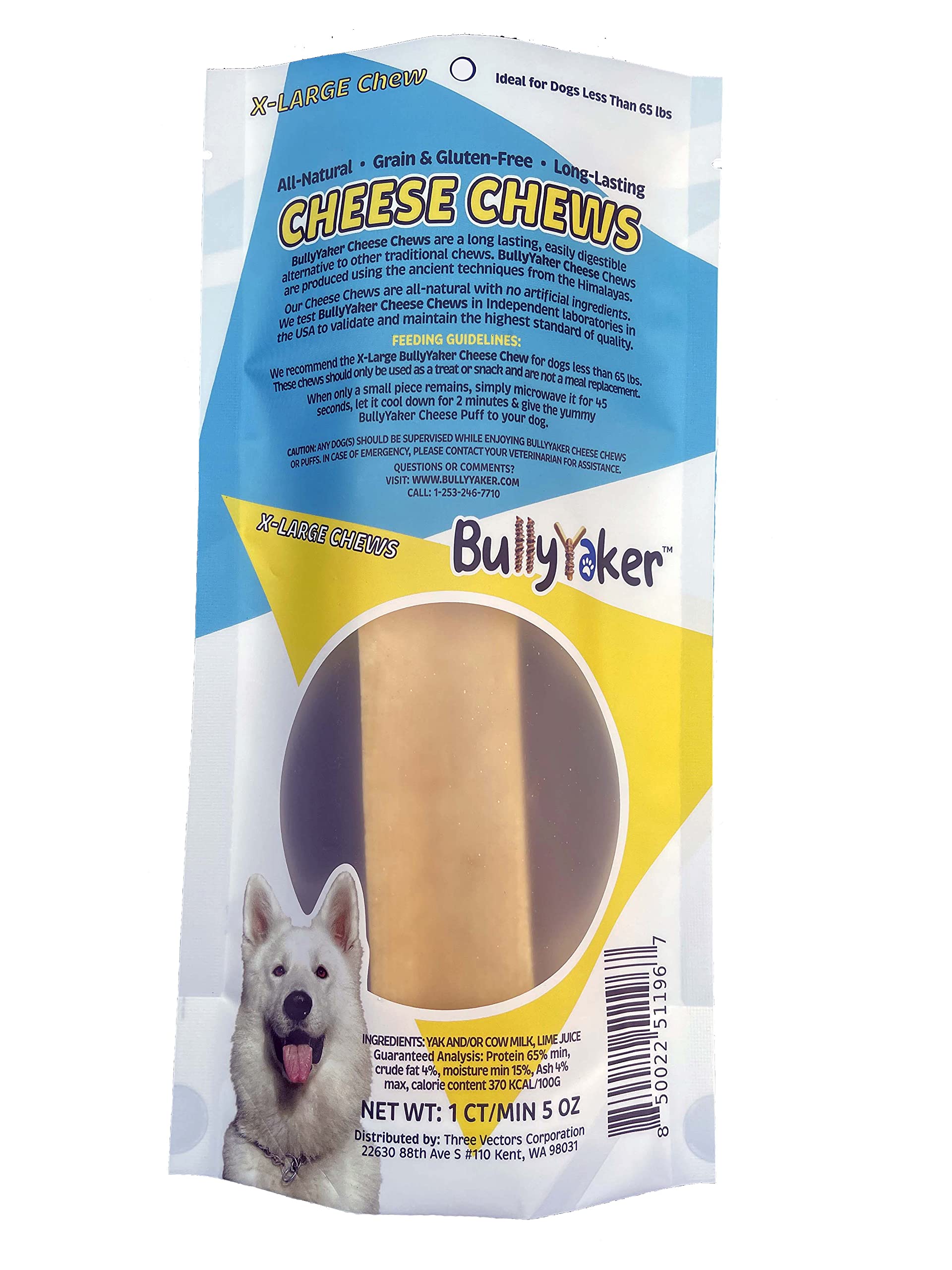 BULLYYAKER All Natural Himalayan Dog Chew,Odorless,Longlasting Healthy Cheese Dog Chew Treats.Can be Used Indoor & Outdoor to Keep Dogs Busy. (X-Large)