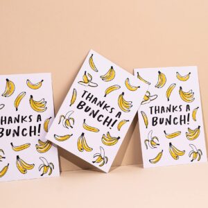 Huxters ‘Thanks a Bunch’ Humourous A6 Thank You Banana Pun Postcards (Pack of 10) - Appreciation Gift - Recyclable Paper with Envelope - Fun Greetings Card, FSC Certified and Sustainable…