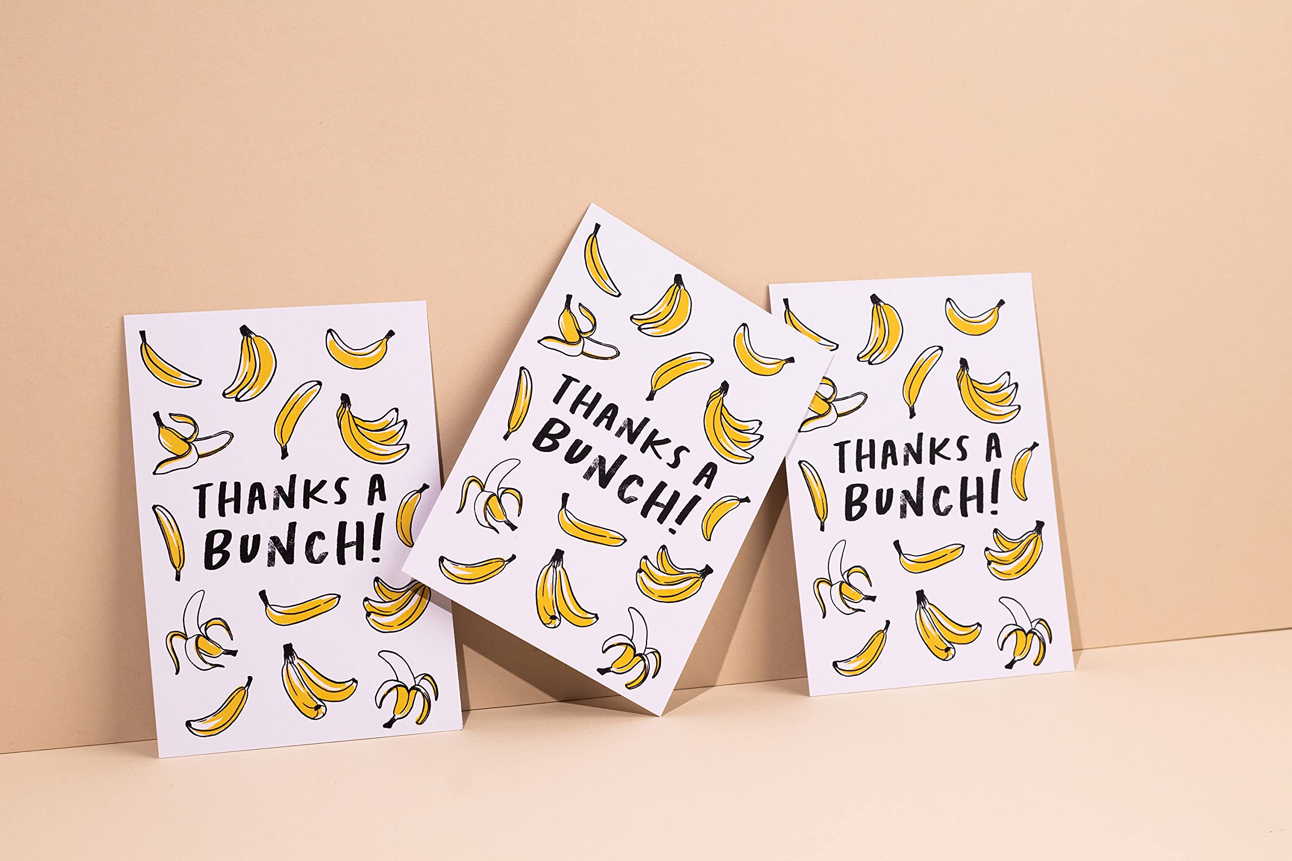 Huxters ‘Thanks a Bunch’ Humourous A6 Thank You Banana Pun Postcards (Pack of 10) - Appreciation Gift - Recyclable Paper with Envelope - Fun Greetings Card, FSC Certified and Sustainable…