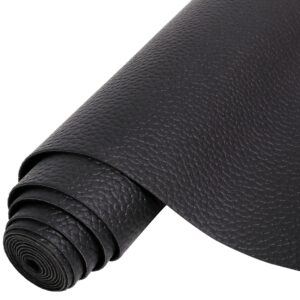 funcolor black faux leather roll:soft pebbled faux leatherette sheets 8x52 inch for sewing craft