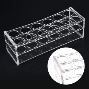 MECCANIXITY 12-Well Acrylic Test Tube Rack Holder Lab Stand 30mm Hole Diameter Clear for Lab Tube 50ml