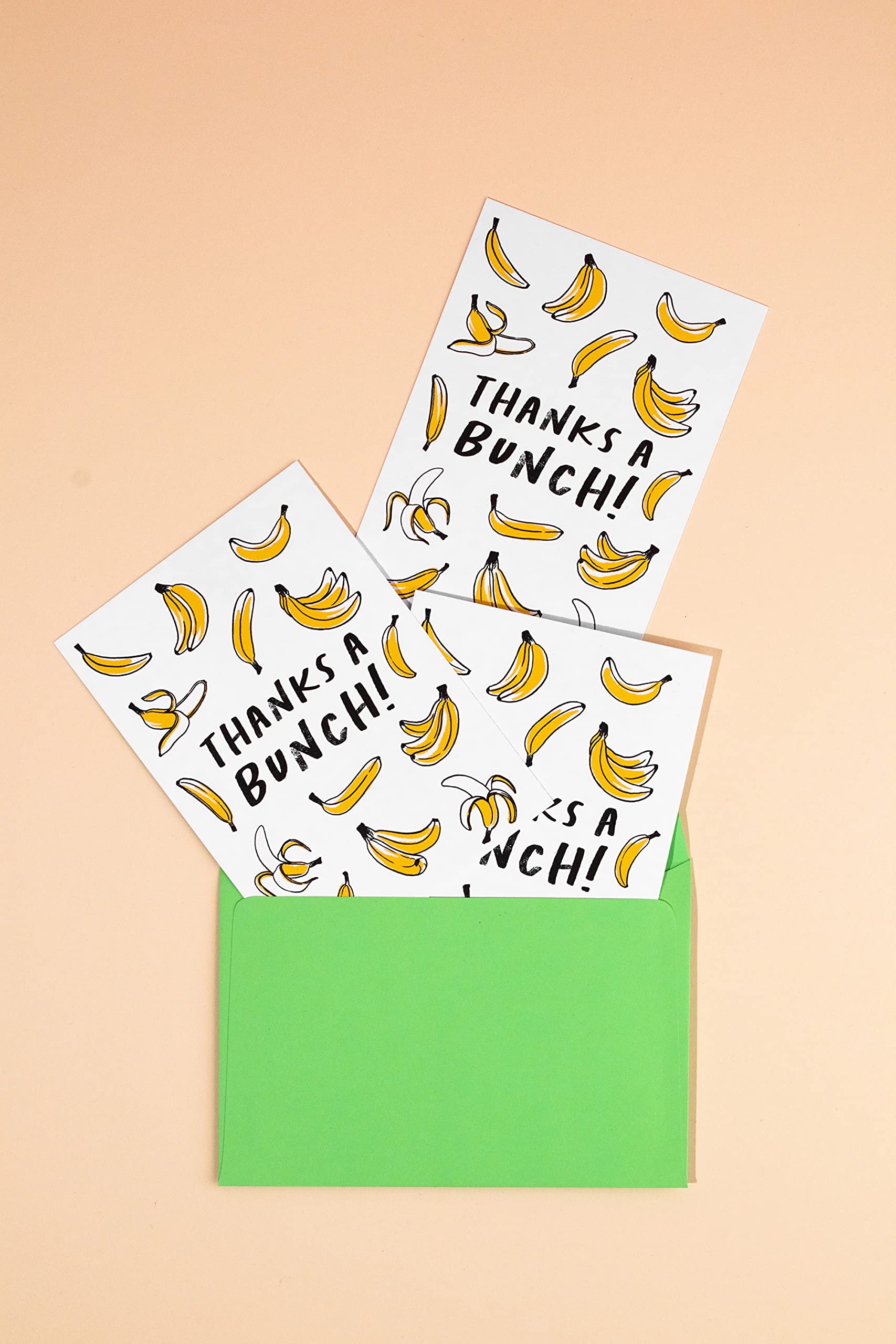 Huxters ‘Thanks a Bunch’ Humourous A6 Thank You Banana Pun Postcards (Pack of 10) - Appreciation Gift - Recyclable Paper with Envelope - Fun Greetings Card, FSC Certified and Sustainable…