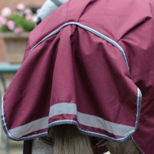 WeatherBeeta ComFiTec Plus Dynamic II Standard Neck Medium Horse Blanket, Maroon/Grey/White, 87"