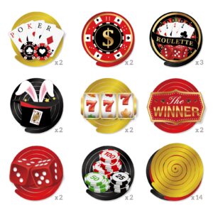 LJCL 30 Pieces Casino Hanging Swirl Decorations, Las Vegas Party Supplies Game Night Casino Birthday Party Foil Hanging Swirls Decorations for Adult Men Women vegas bachelorette party