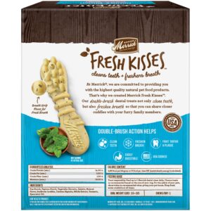 Merrick Fresh Kisses Double-Brush Dental Dog Treats with Mint Breath 36 Count (Pack of 2)