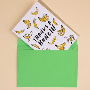 Huxters ‘Thanks a Bunch’ Humourous A6 Thank You Banana Pun Postcards (Pack of 10) - Appreciation Gift - Recyclable Paper with Envelope - Fun Greetings Card, FSC Certified and Sustainable…