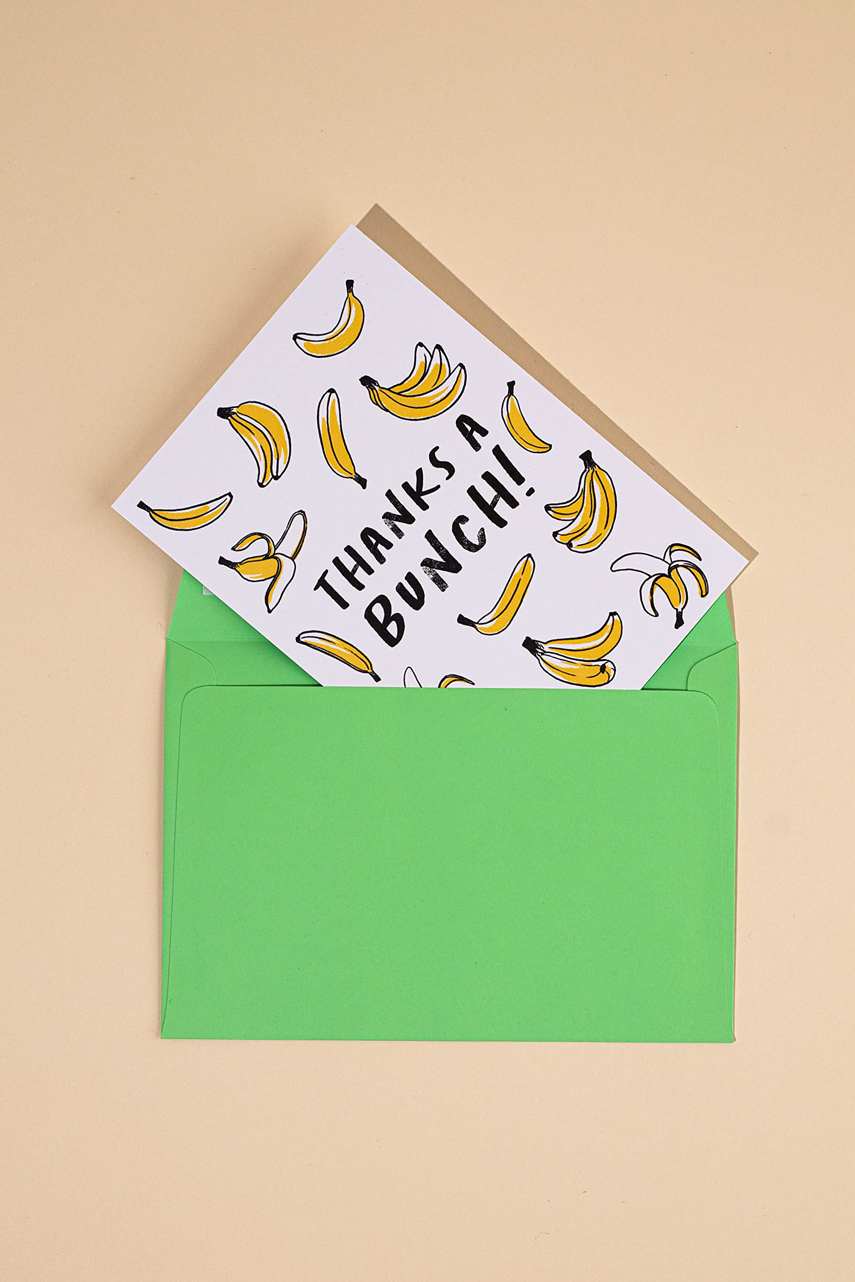 Huxters ‘Thanks a Bunch’ Humourous A6 Thank You Banana Pun Postcards (Pack of 10) - Appreciation Gift - Recyclable Paper with Envelope - Fun Greetings Card, FSC Certified and Sustainable…