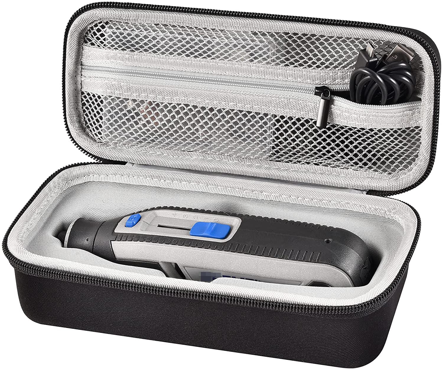 Case Compatible with Dremel Lite 7760 N/10 4V Li-Ion/ PawControl 7760-PET Dog Cordless Rotary Tool Multi-Purpose Kit, Zipper Mesh Pocket Storage Holder for USB Charging Accessory Changes (Bag Only)