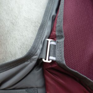 WeatherBeeta ComFiTec Plus Dynamic II Standard Neck Medium Horse Blanket, Maroon/Grey/White, 87"