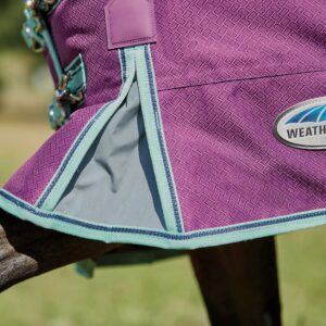 WeatherBeeta ComFiTec Premier Freedom Pony Detach-A-Neck Medium Horse Blanket, Purple/Navy/Mint, 63"