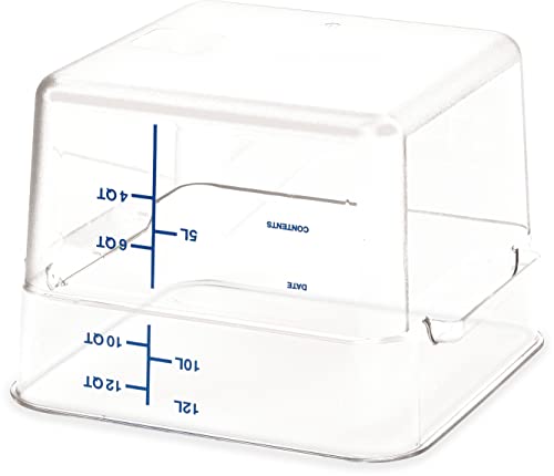 Carlisle FoodService Products Squares Square Food Storage Container with Stackable Design for Catering, Buffets, Restaurants, Polycarbonate (Pc), 12 Quarts, Clear