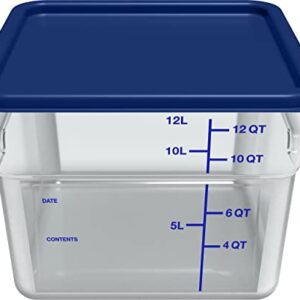 Carlisle FoodService Products Squares Square Food Storage Container with Stackable Design for Catering, Buffets, Restaurants, Polycarbonate (Pc), 12 Quarts, Clear