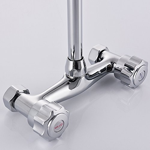 Mixer Tap Double Hole Lead-free Kitchen Sink Faucet Bathroom Waterfall Double Lever Bath Filler Mixer Chrome Tub Tap Ceramics Valve Nozzle