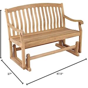 Cambridge Casual Superior Indonesian Arie Outdoor Glider Bench, OneSize, Natural Teak