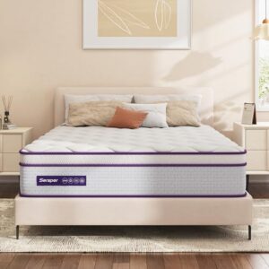 Sersper Full Size Mattress - 12 Inch Hybrid Mattress with Memory Foam & Heavier Coils - Ergonomic Design for Pressure Relief - Medium Firm Feel - CertiPUR-US Certified